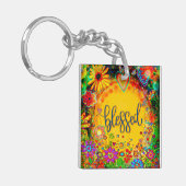 Hübsche blorgelbe geistige Inspiritivität Schlüsselanhänger (Vorderseite links)