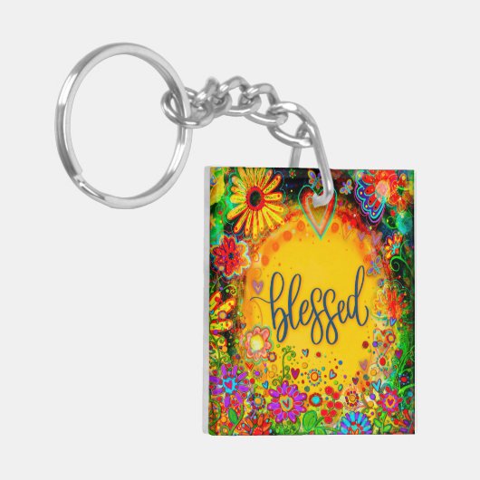 Hübsche blorgelbe geistige Inspiritivität Schlüsselanhänger (Vorderseite links)