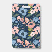 Hübsche Blossom Rosa und Blauer Blumenrahmen Foto  Ausweis (Rückseite)