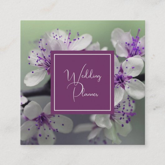 Hübsche Blossom Square Business Card Quadratische Visitenkarte (Vorderseite)
