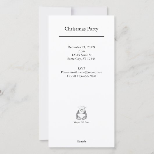 Hübsche Blue Bird Flat Party Einladung (Rückseite)