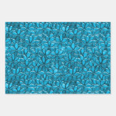 Hübsche Blue Cluster-Blume Abstrakt Geschenkpapier Set (Vorderseite 2)