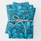 Hübsche Blue Cluster-Blume Abstrakt Geschenkpapier Set (Beispiel)