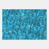 Hübsche Blue Cluster-Blume Abstrakt Geschenkpapier Set (Vorderseite)