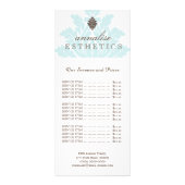Hübsche Blue Damask Price List Rack Card Werbekarte (Vorne)
