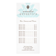 Hübsche Blue Damask Price List Rack Card