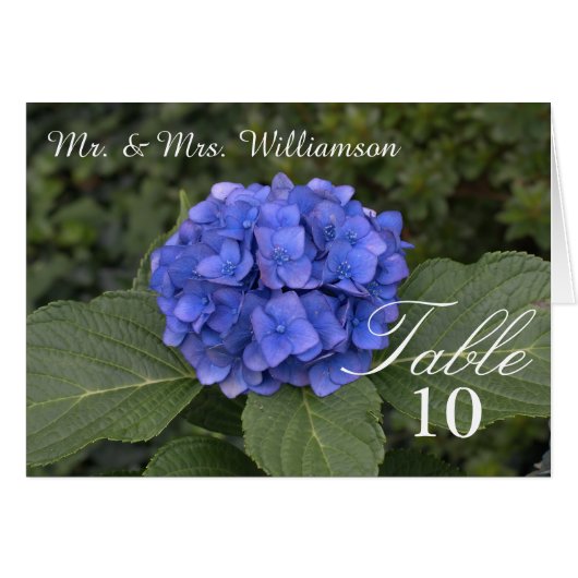 Hübsche Blue Hydrangea Hochzeitskarten (Vorderseite (Horizontal))