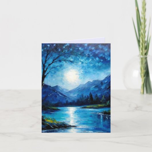 Hübsche Blue Lake Faltkarte Karte (Vorderseite)