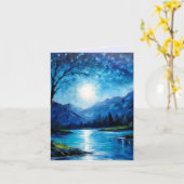 Hübsche Blue Lake Faltkarte Karte (Gelbe Blume)