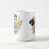 HÜBSCHE BLUE LILA YELLOW PANSY BLUME KAFFEETASSE (Mittel)
