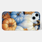 HÜBSCHE BLUE ORANGE WHITE FALL PUMPKINS Case-Mate iPhone HÜLLE (Rückseite (Horizontal))