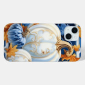 HÜBSCHE BLUE ORANGE WHITE FALL PUMPKINS Case-Mate iPhone HÜLLE (Rückseite (Horizontal))