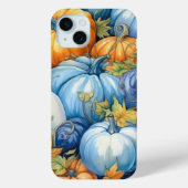 HÜBSCHE BLUE ORANGE WHITE FALL PUMPKINS Case-Mate iPhone HÜLLE (Rückseite)