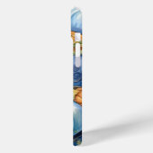 HÜBSCHE BLUE ORANGE WHITE FALL PUMPKINS Case-Mate iPhone HÜLLE (Rückseite / Links)