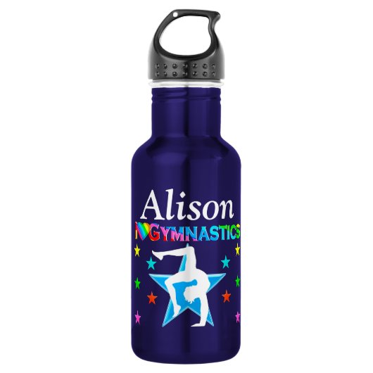 HÜBSCHE BLUE STAR PERSONALISIERT GYMNAST WASSERFLA EDELSTAHLFLASCHE (Vorderseite)