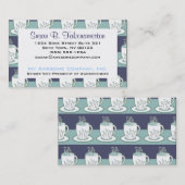 Hübsche Blue Teacups Visitenkarte (Vorne/Hinten)