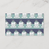 Hübsche Blue Teacups Visitenkarte (Rückseite)