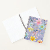 HÜBSCHE BLUE YELLOW PINK WATERCOLOR BLUME NOTIZBLOCK (Innenseite)