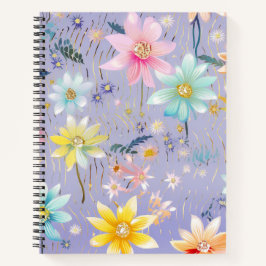 HÜBSCHE BLUE YELLOW PINK WATERCOLOR BLUME NOTIZBLOCK