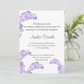 Hübsche Bluebell-Beerdigungskarte Einladung (Stehend Vorderseite)