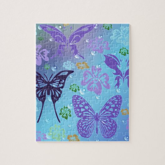 Hübsche Blues Butterflies Puzzle (Vertikal)