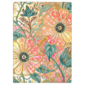 Hübsche blühende Blumen mit farbenfrohem Design,  Klemmbrett (Rückseite)
