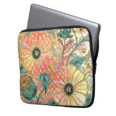 Hübsche blühende Blumen mit farbenfrohem Design Laptopschutzhülle (Vorderseite Links)
