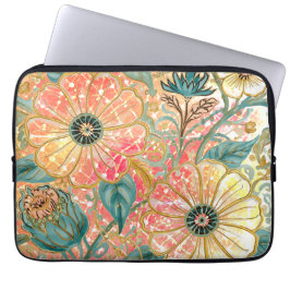 Hübsche blühende Blumen mit farbenfrohem Design Laptopschutzhülle