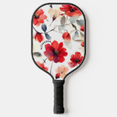 Hübsche blühende rote Blüten Pickleball Schläger (Vorderseite)