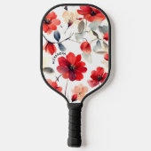 Hübsche blühende rote Blüten Pickleball Schläger (Rückseite)