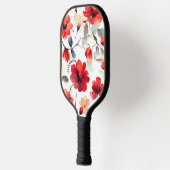 Hübsche blühende rote Blüten Pickleball Schläger (Links)