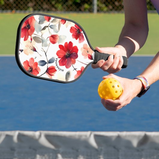 Hübsche blühende rote Blüten Pickleball Schläger (InSitu)