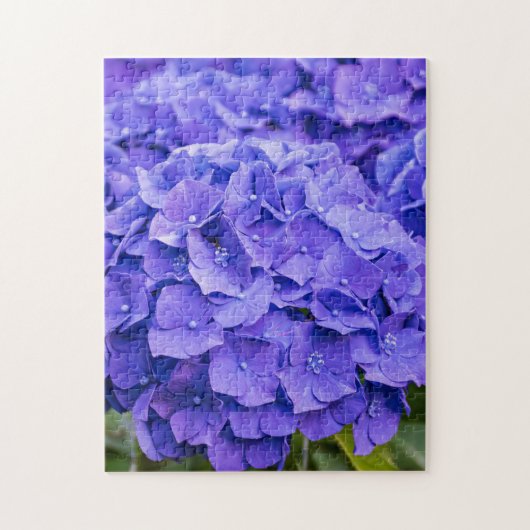 Hübsche Bluish Lila Summer Hydrangeas Puzzle (Vertikal)
