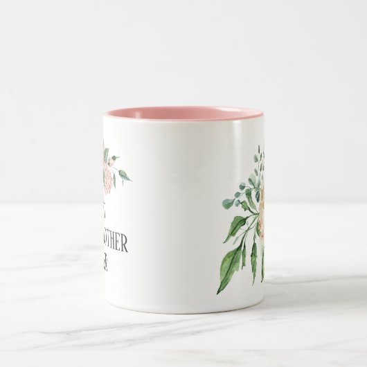Hübsche Blümchen Personalisiert beste Großmutter j Zweifarbige Tasse (Mittel)
