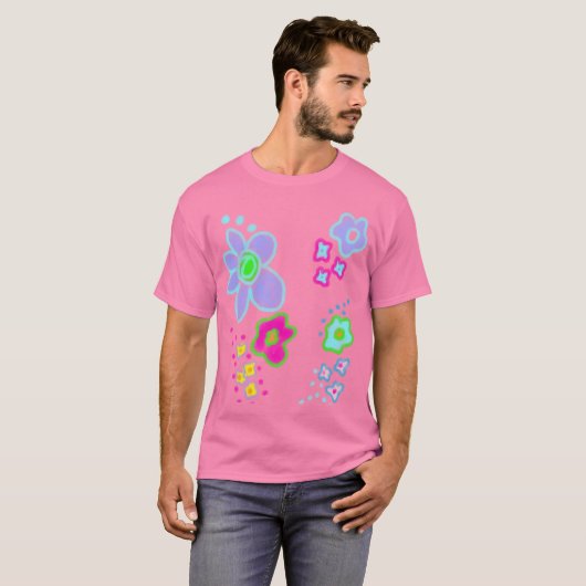 Hübsche Blume Abstrakt Art to Tragen T - Shirt (Vorne ganz)