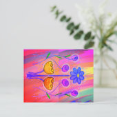 Hübsche Blume Abstrakter Hintergrund Postkarte (Stehend Vorderseite)