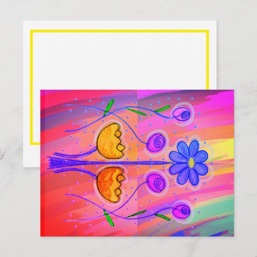 Hübsche Blume Abstrakter Hintergrund Postkarte (Vorne/Hinten)