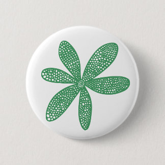 Hübsche Blume - Army Green on White Button