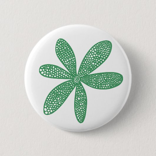 Hübsche Blume - Army Green on White Button (Vorderseite)