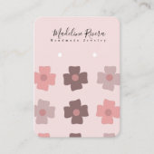 Hübsche Blume Artisan Earring Display Cards Telefonnummerkarte (Vorderseite)