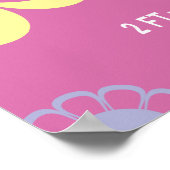 Hübsche Blume auf der Pink-Wachstumskarte Poster (Ecke)