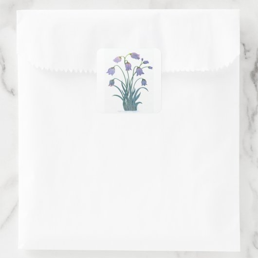HÜBSCHE BLUME AUF SQUARE STICKER (Tasche)