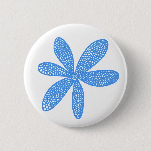 Hübsche Blume - Baby Blue on White Button (Vorderseite)