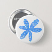 Hübsche Blume - Baby Blue on White Button (Vorne & Hinten)