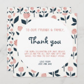 Hübsche Blume Babydusche danke Karte (Vorne/Hinten)