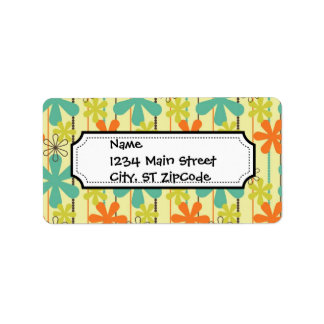 Hübsche Blume Beads Art Blue Orange Green Brown Adressaufkleber
