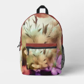 Hübsche Blume Blumenbackpack Druckknopfbeutel Bedruckter Rucksack (Vorderseite)