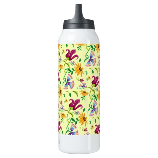 Hübsche Blume Blumenmuster Isolierte Flasche (Rechts)