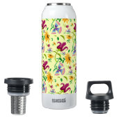 Hübsche Blume Blumenmuster Isolierte Flasche (Geöffnet)