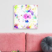 Hübsche Blume Boho Floral Watercolor Design Leinwanddruck (Insitu (Wohnzimmer))